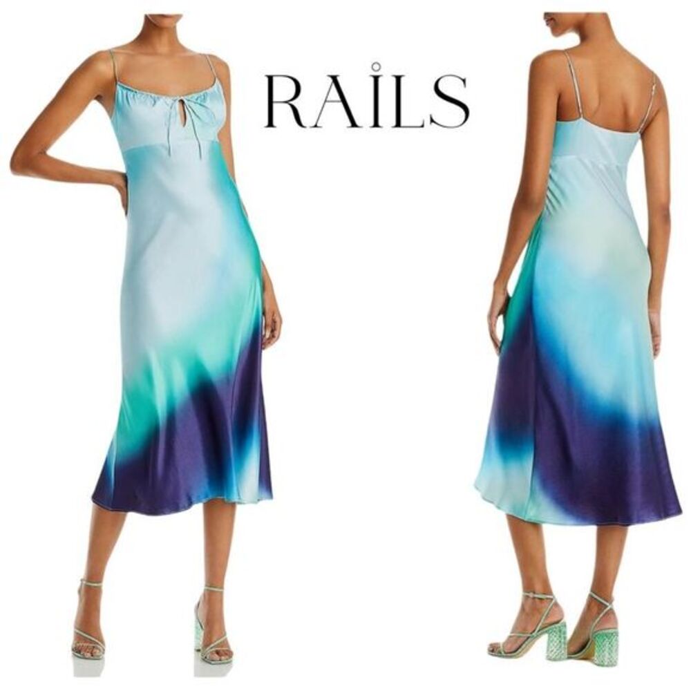 Rails Laramie Malibu Waves Blue and Green Two-Toned Dress Sz M NWT